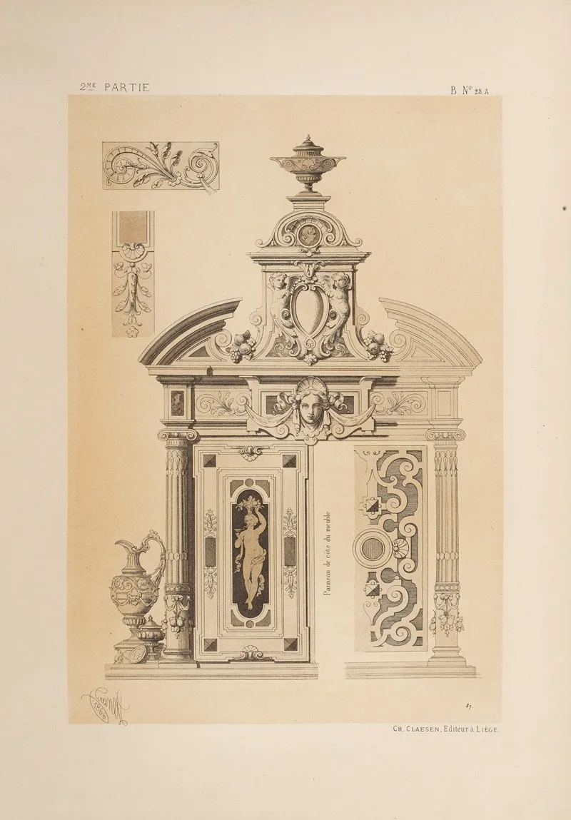 Partie Superieure Dun Meuble Genre Henri Ii Wall Art by Michel Liénard - High-Resolution Digital Print