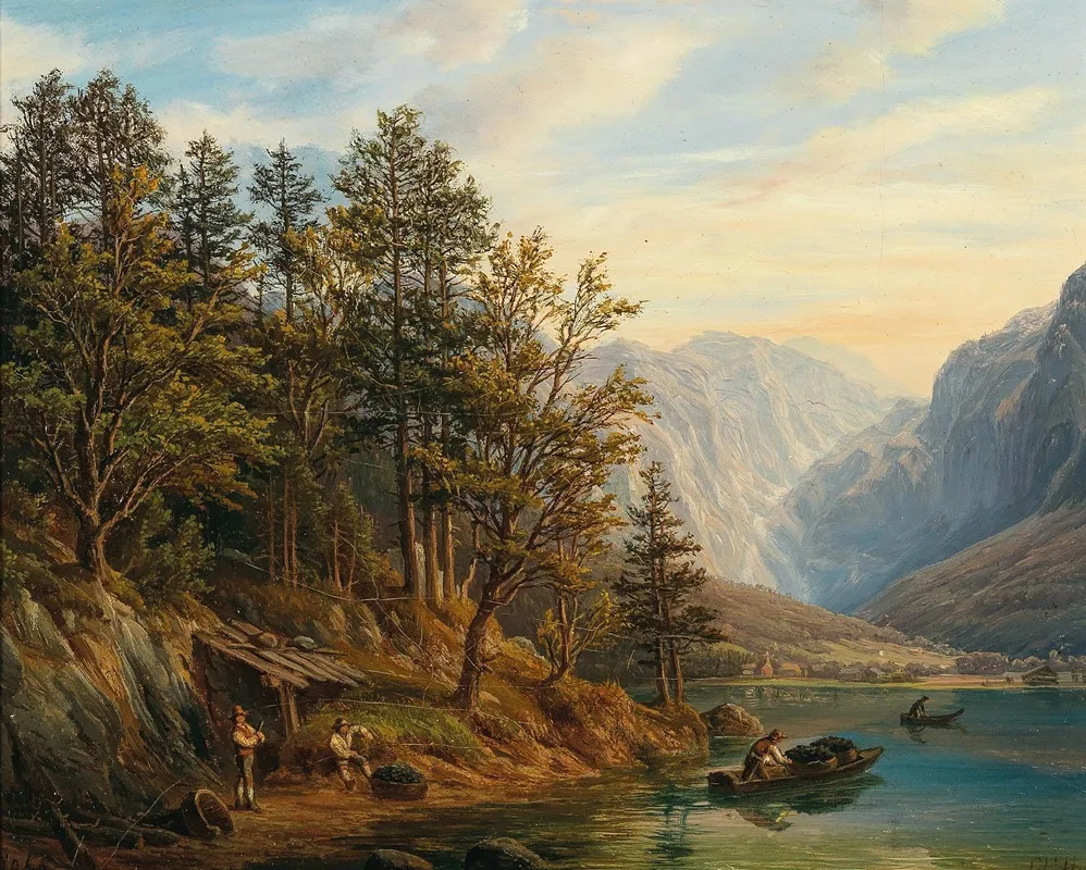 Partie Vor Hallstatt Nach Obertraun Im Salzkammergute Wall Art by Anton Schiffer - High-Resolution Digital Print