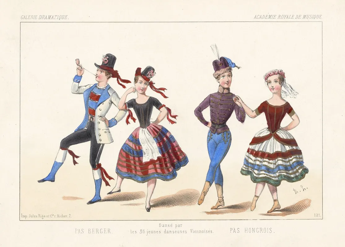 Pas Berger Pas Hongrois Danse Par Les 36 Jeunes Danseuses Viennoises Wall Art by Alexandre Lacauchie - High-Resolution Digital Print