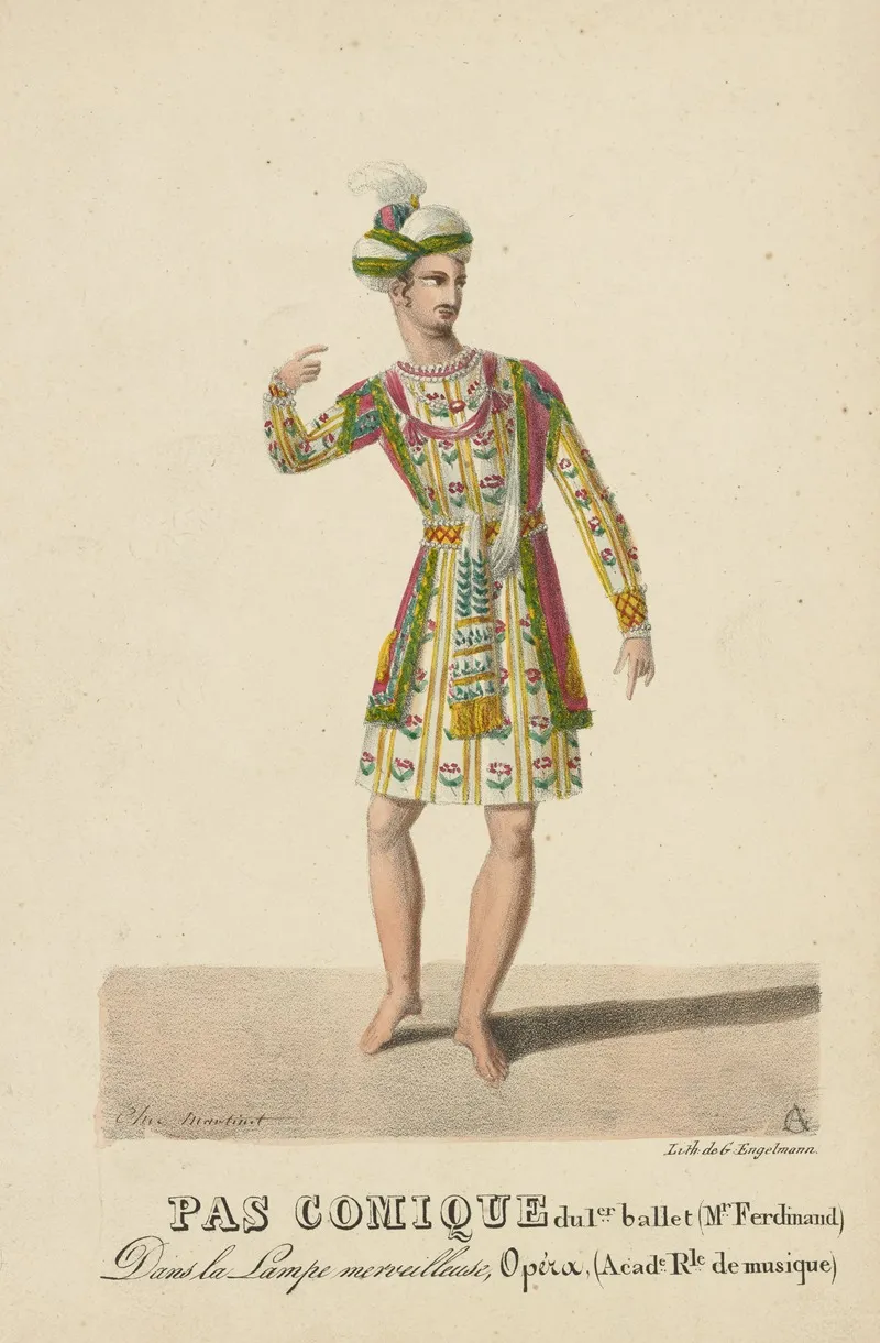 Pas Comique Du 1er Ballet Mr Ferdinand Dans La Lampe Merveilleuse Opera Acade Rle De Musique Wall Art by Auguste Garneray - High-Resolution Digital Print