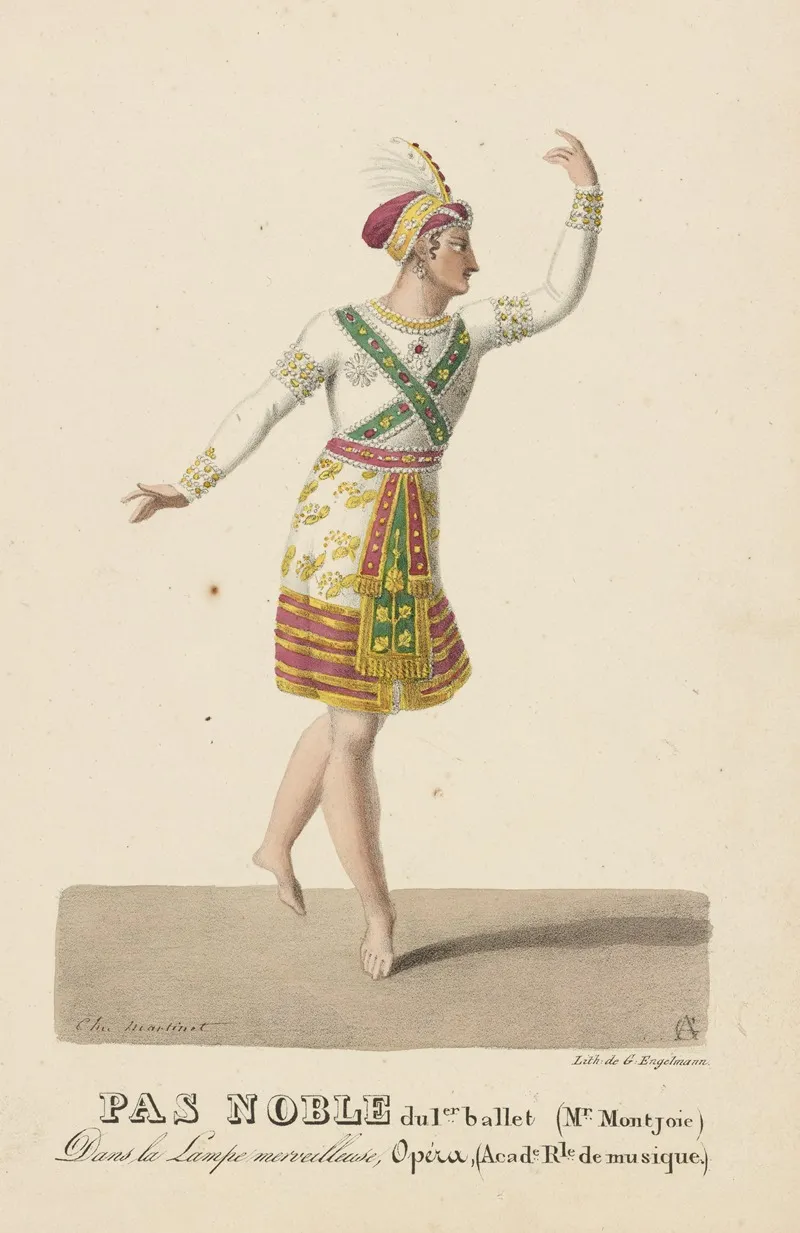 Pas Noble Du 1er Ballet Mr Montjoie Dans La Lampe Merveilleuse Opera Wall Art by Auguste Garneray - High-Resolution Digital Print