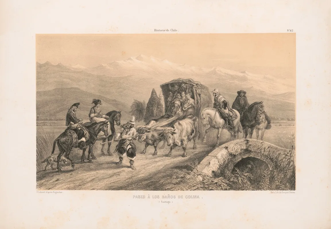 Paseo A Los Banos De Colina Santiago Wall Art by Pierre Frédéric Lehnert - High-Resolution Digital Print