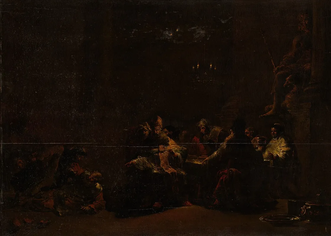 Pashur Smiting Jeremiah In The Temple Wall Art by Leonaert Bramer - High-Resolution Digital Print
