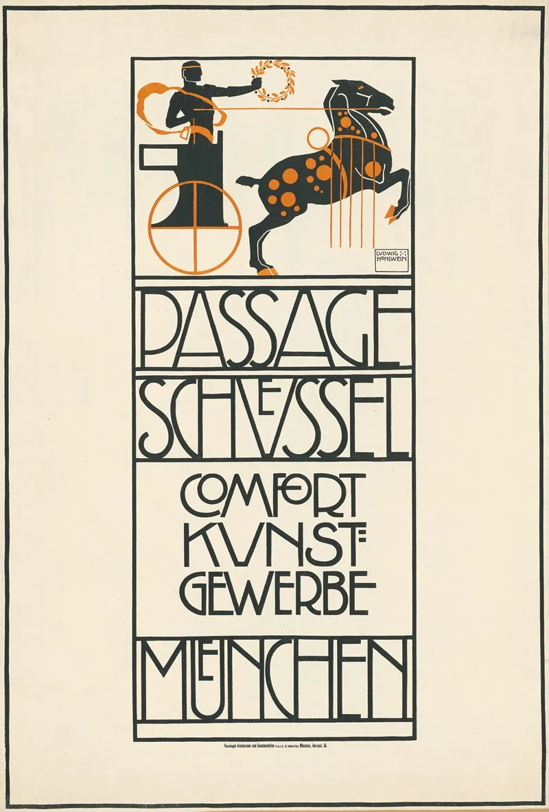 Passage Schussel Komfort Kunstgewerbe Munchen Wall Art by Ludwig Hohlwein - High-Resolution Digital Print