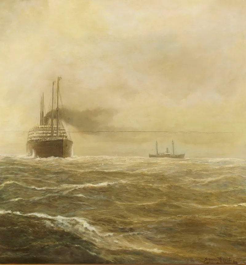 Passagierdampfer Der Hapag Vor Nantucket Shoals Wall Art by Hugo Schnars-Alquist - High-Resolution Digital Print