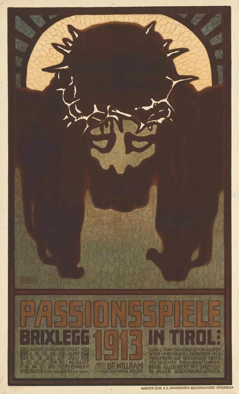 Passionsspiele Brixlegg 1913 In Tirol Wall Art by Hugo Grimm - High-Resolution Digital Print