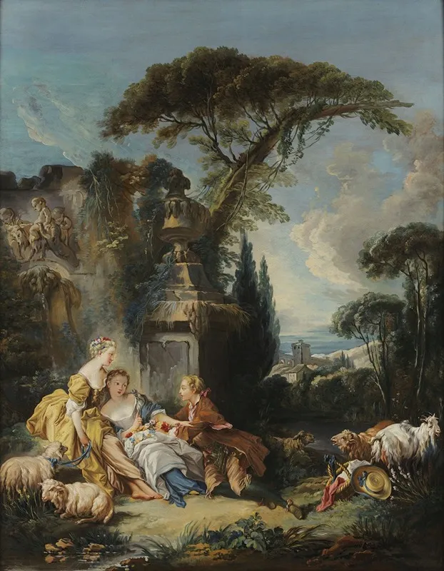 Pastoral Scene 11 Wall Art by François Boucher - High-Resolution Digital Print