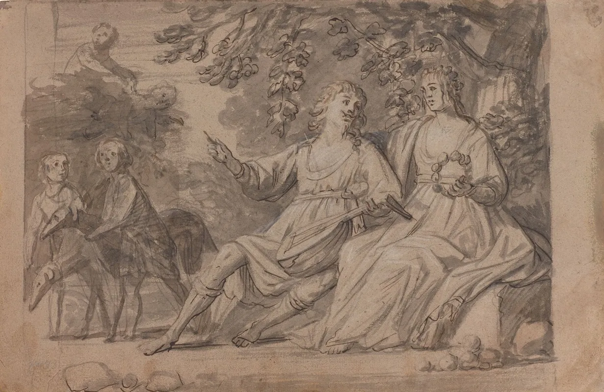 Pastoral Scene Of A Man And A Woman