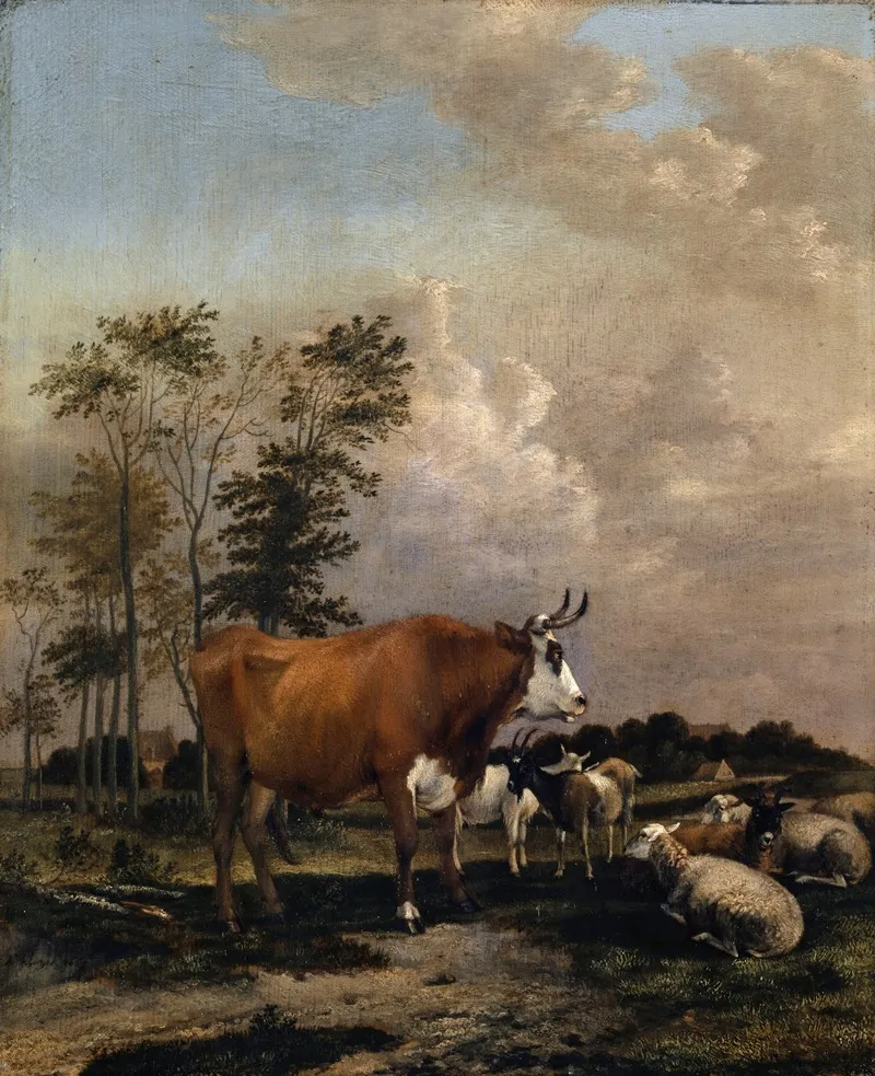 Pasturage With Brown Bull