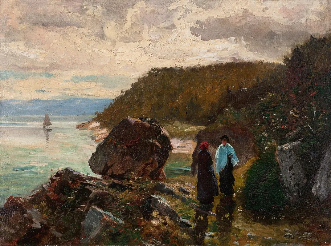 Path By The River Murray Bay Lower St Lawrence Can Wall Art by J. Henry Sandham - High-Resolution Digital Print