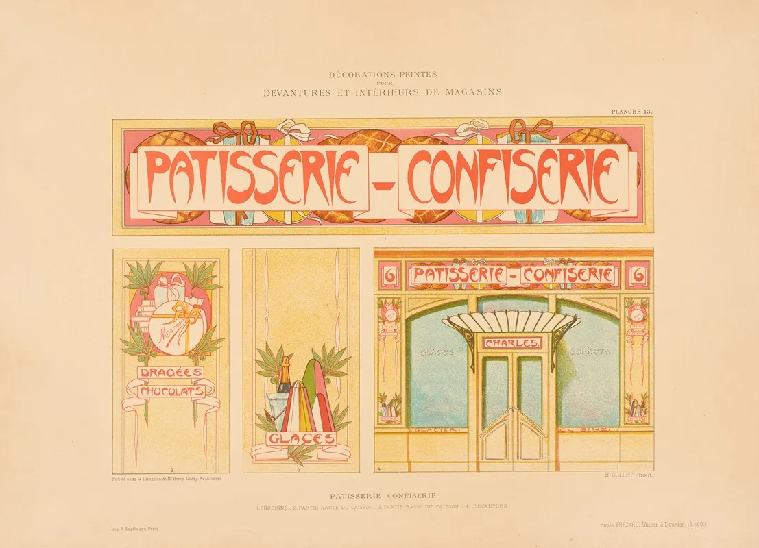 Patisserie Confiserie 2 Wall Art by Henry Guédy - High-Resolution Digital Print