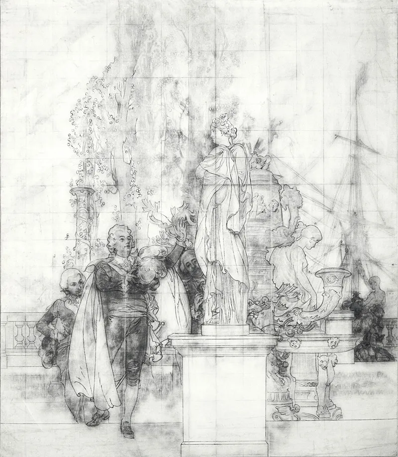 Patron Of The Fine Arts And Founder Of The Museum King Gustav Iii Of Sweden Recieving Antique Pieces Of Art Wall Art by Carl Larsson - High-Resolution Digital Print