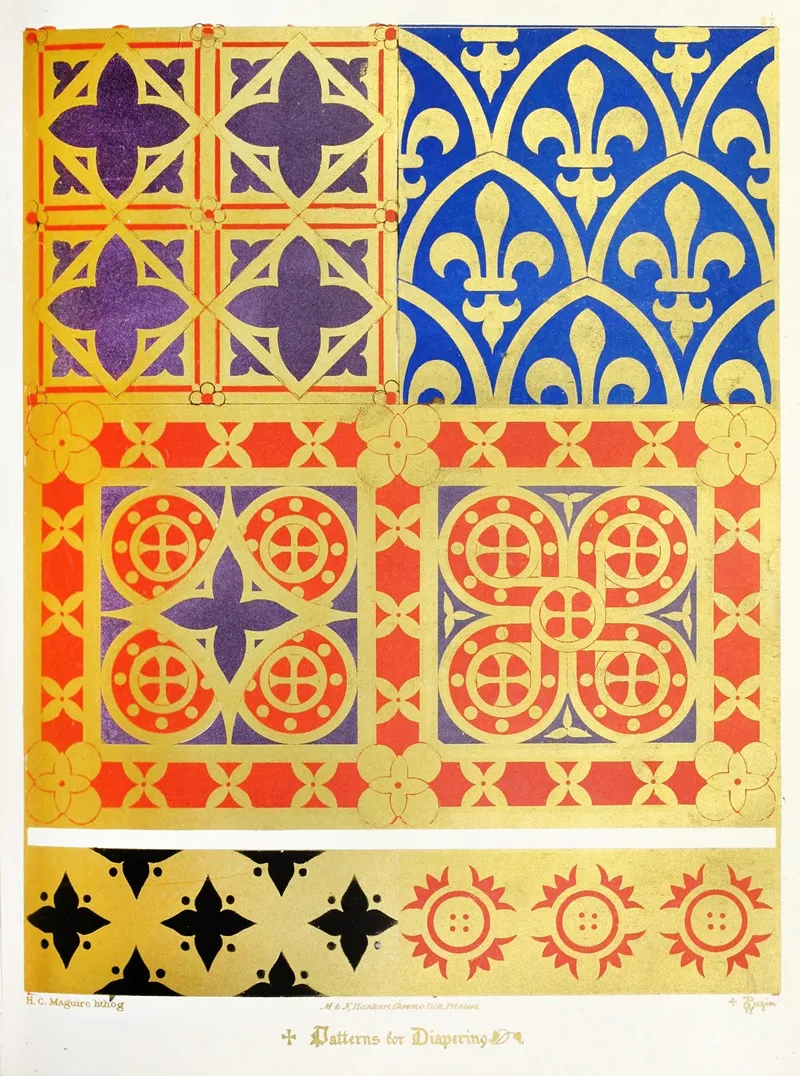 Patterns For Diapering 4 Wall Art by Augustus Pugin - High-Resolution Digital Print