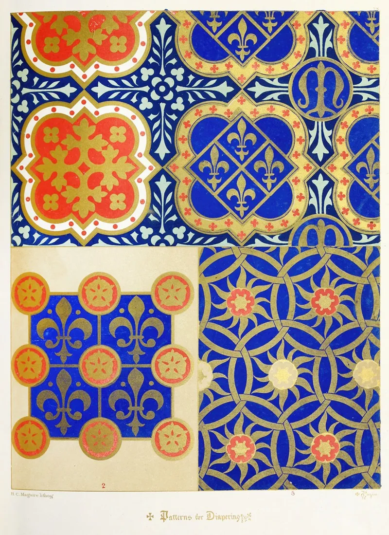 Patterns For Diapering 5 Wall Art by Augustus Pugin - High-Resolution Digital Print