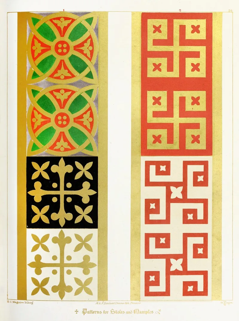 Patterns For Stoles And Maniples 2 Wall Art by Augustus Pugin - High-Resolution Digital Print