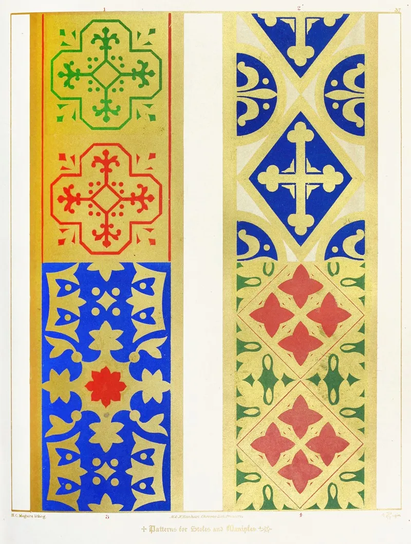 Patterns For Stoles And Maniples 3 Wall Art by Augustus Pugin - High-Resolution Digital Print