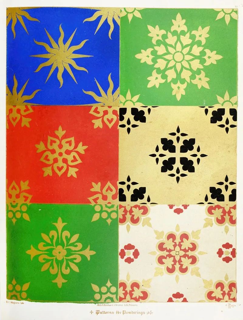 Patterns Of Powdering 1 Wall Art by Augustus Pugin - High-Resolution Digital Print