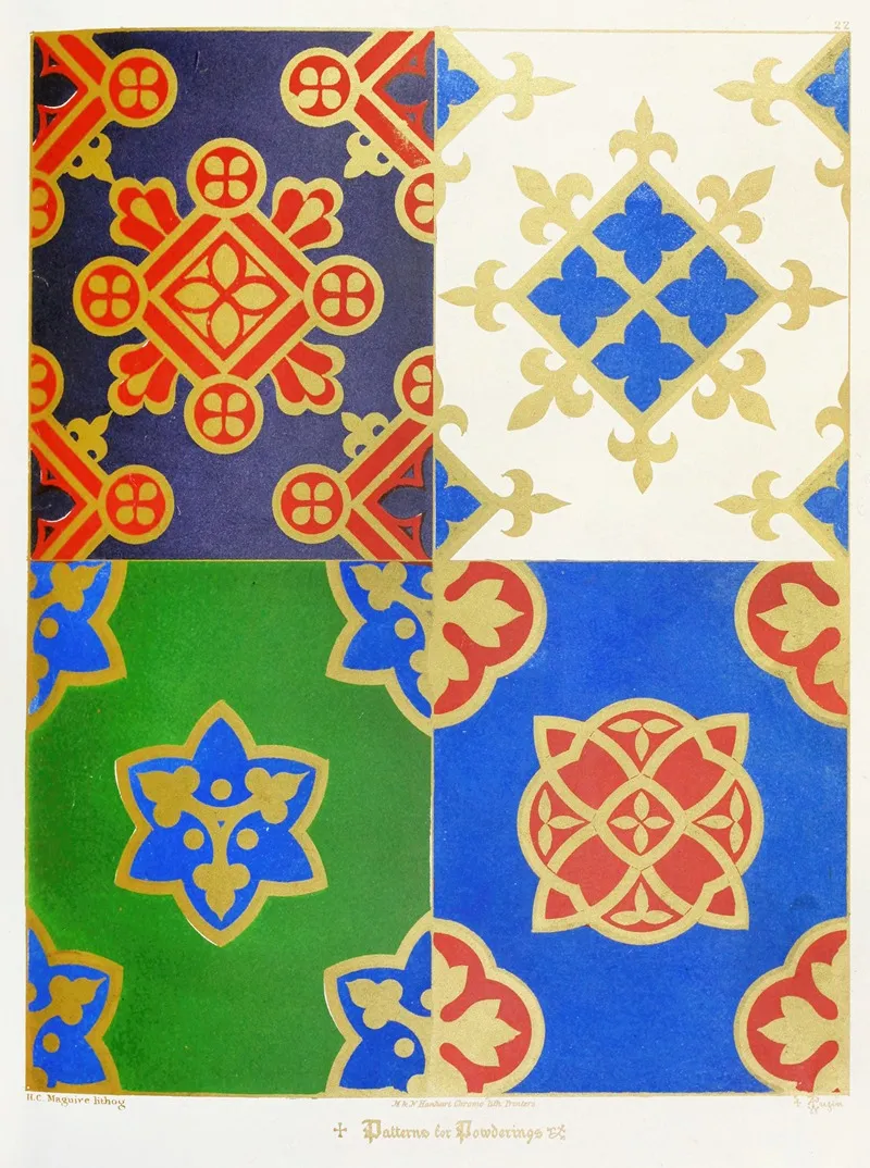 Patterns Of Powdering 2 Wall Art by Augustus Pugin - High-Resolution Digital Print
