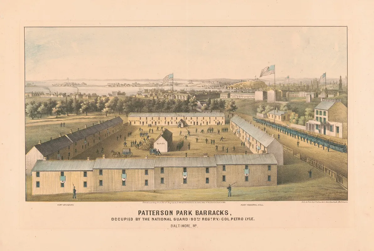 Patterson Park Barracks Occupied By The National Guard 90th Regt P V Col Petro Lyle