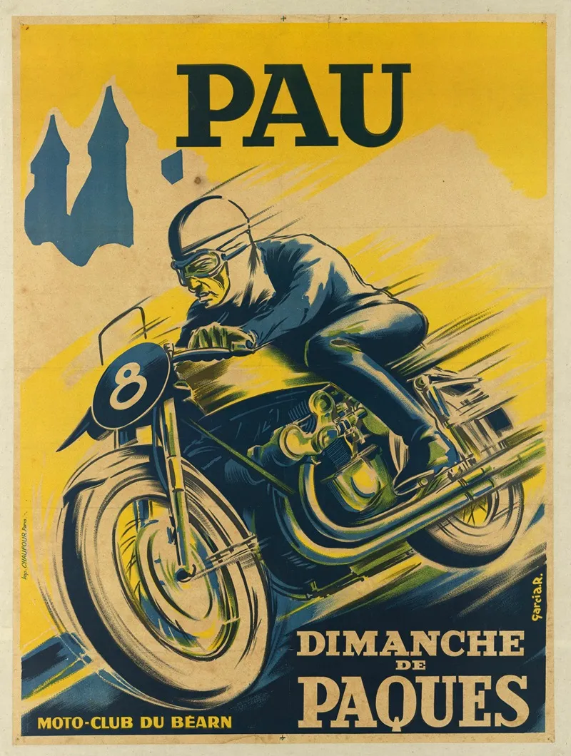 Pau Dimanche De Paques Moto Club Du Bearn Wall Art by R. Garcia - High-Resolution Digital Print