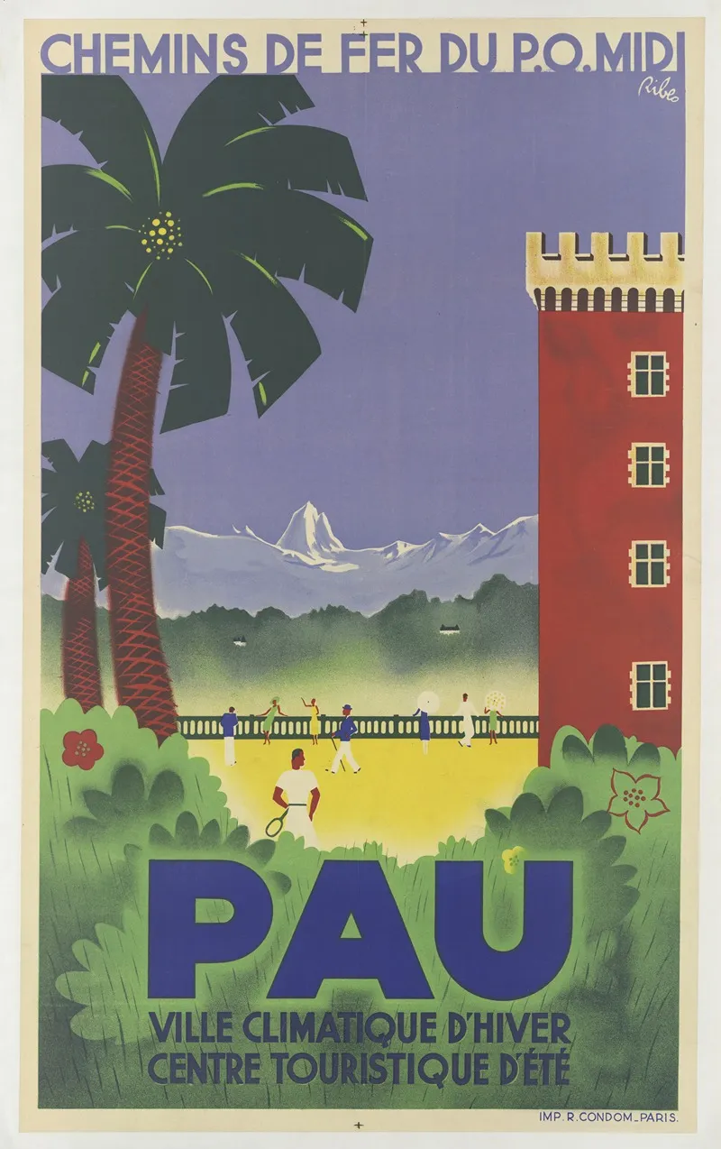 Pau Ville Climatique Dhier Centre Touristique Dete Wall Art by Ribes - High-Resolution Digital Print