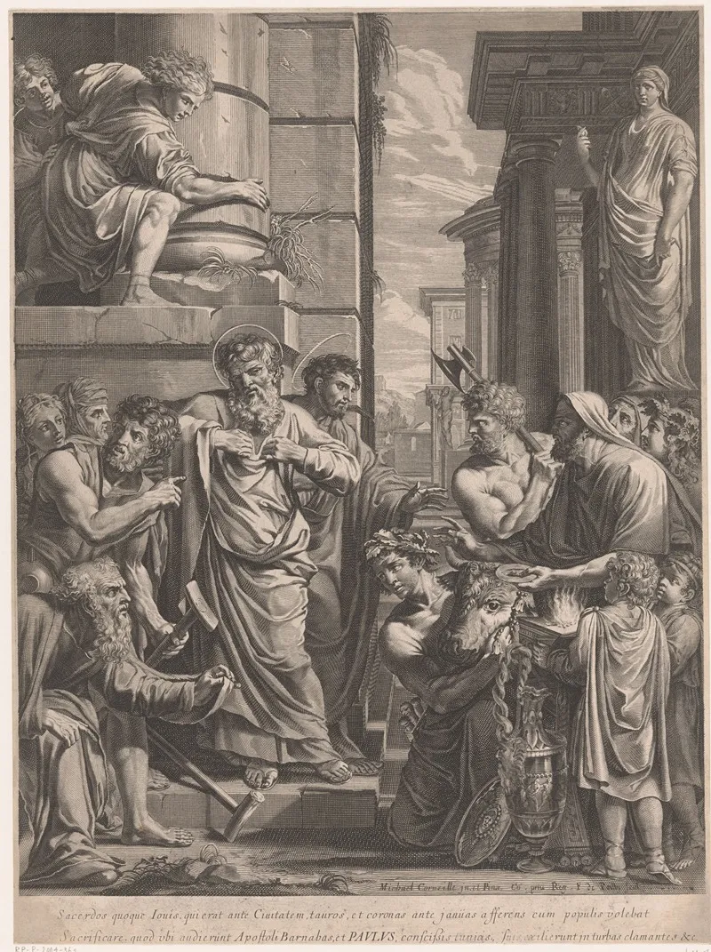 Paul And Barnabas At Lystra 2 Wall Art by Francois de Poilly - High-Resolution Digital Print