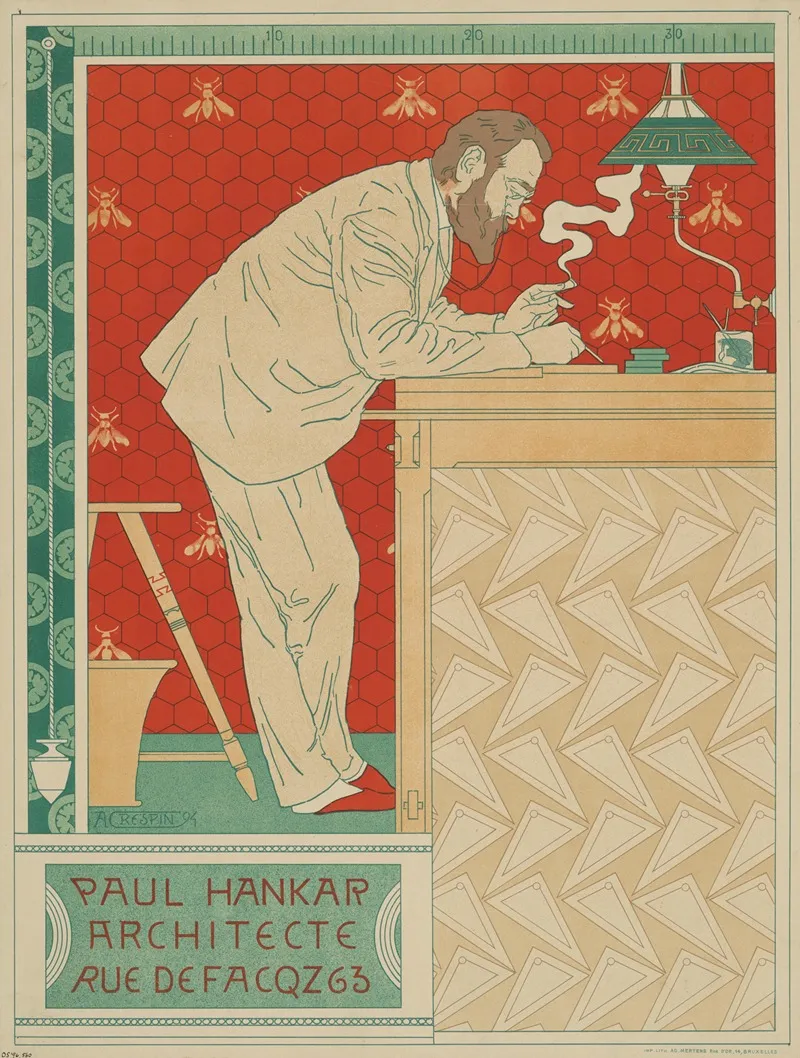 Paul Hankar Architecte Wall Art by Adolphe Crespin - High-Resolution Digital Print