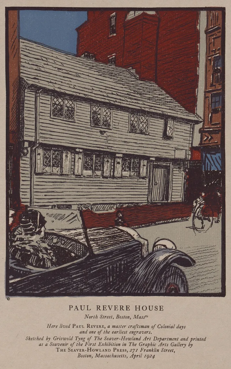 Paul Revere House North Street Boston Masstts Wall Art by Griswold Tyng - High-Resolution Digital Print