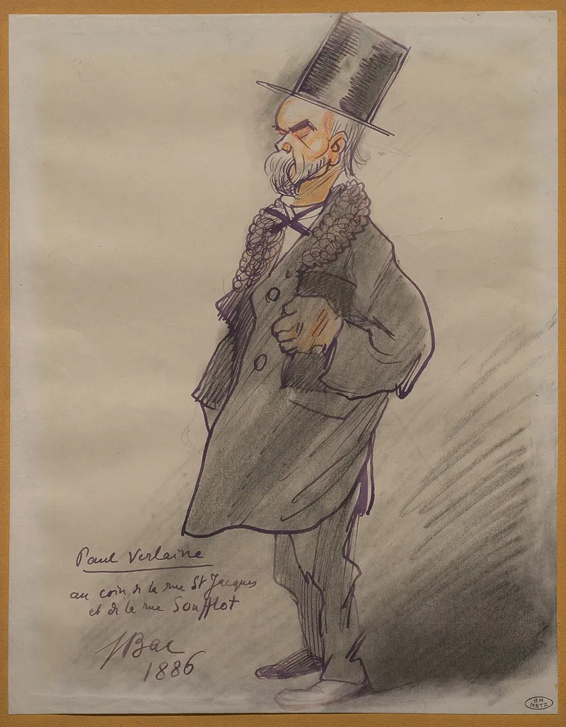 Paul Verlaine Au Coin De La Rue St Jacques Et De La Rue Soufflot Wall Art by Ferdinand Bac - High-Resolution Digital Print