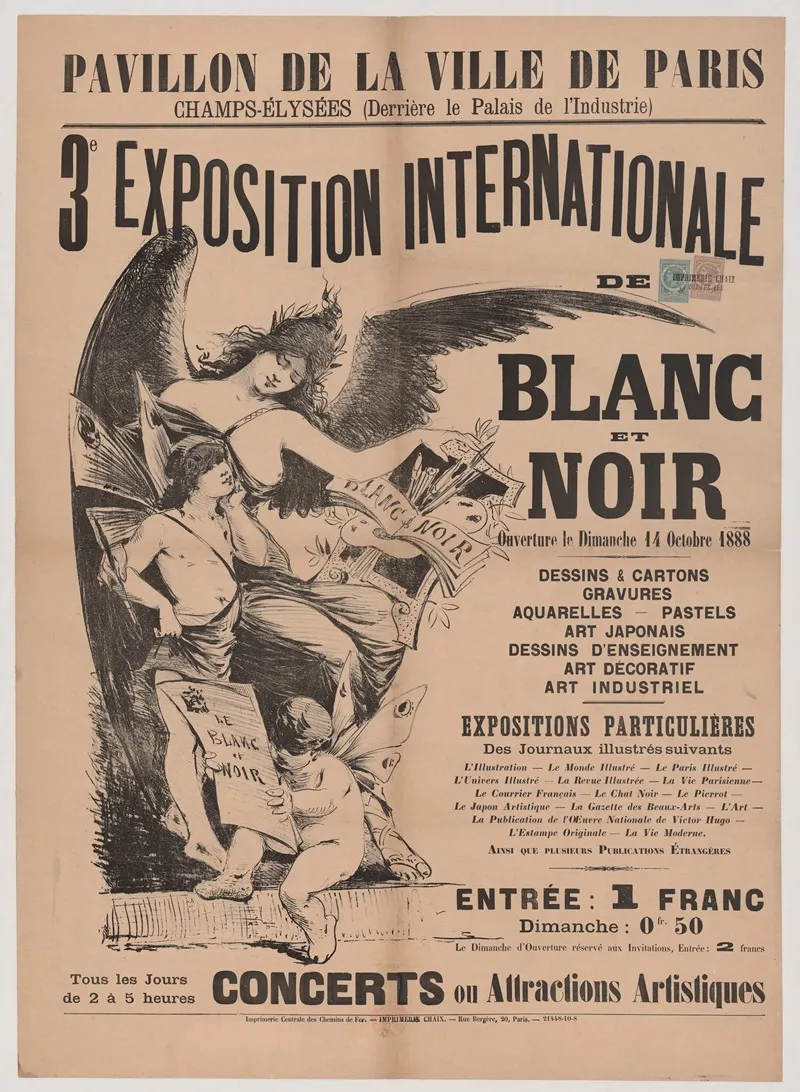Pavillon De La Ville De Paris Champs Elysees Derriere Le Palais De Lindustrie 3e Exposition Internationale De Blanc Et Noir Wall Art by Imp. Chaix - High-Resolution Digital Print