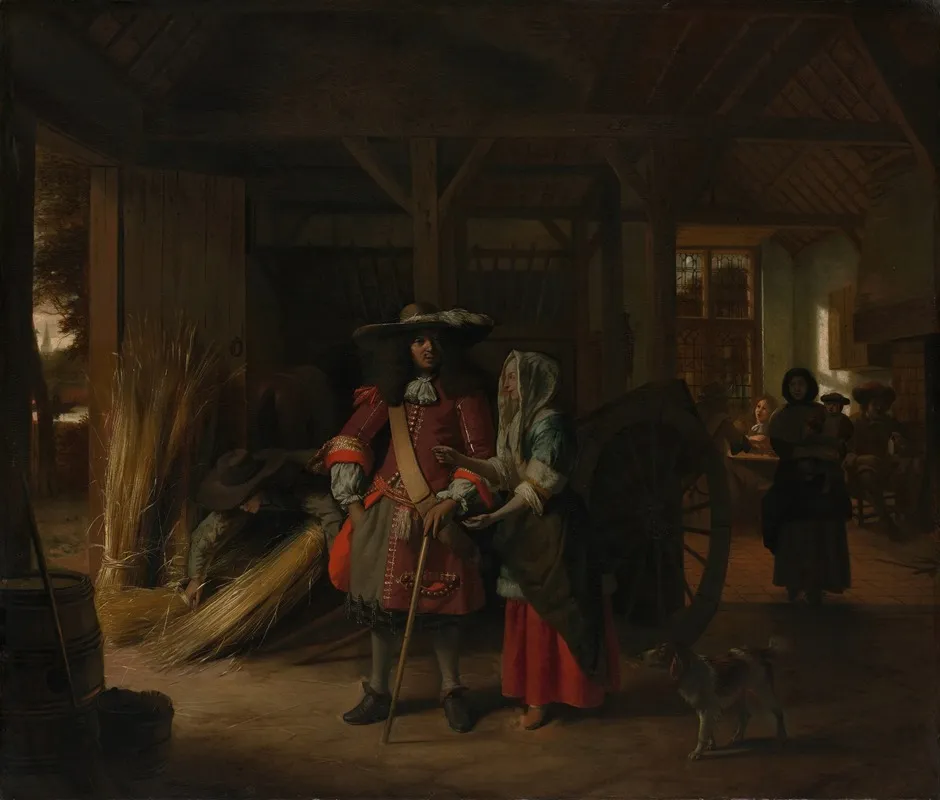 Paying The Hostess Wall Art by Pieter De Hooch - High-Resolution Digital Print