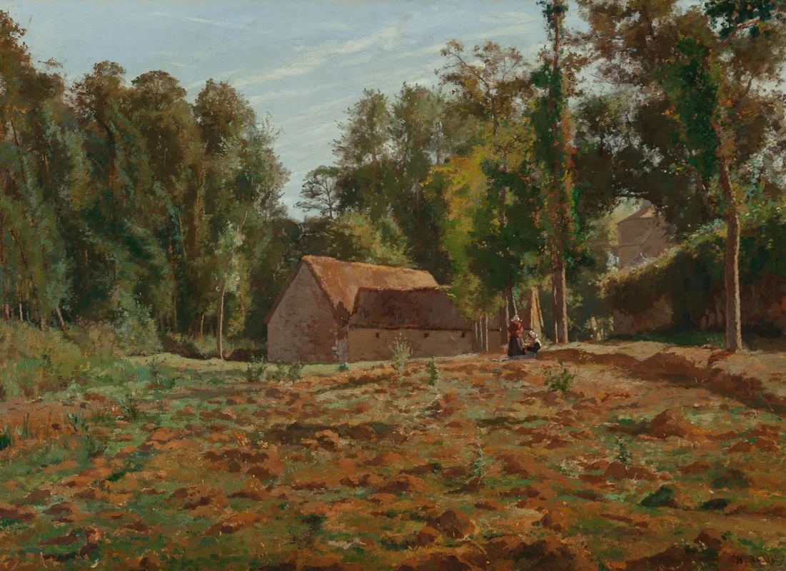 Paysage A La Ferme Wall Art by Henri Stanislas Rouart - High-Resolution Digital Print