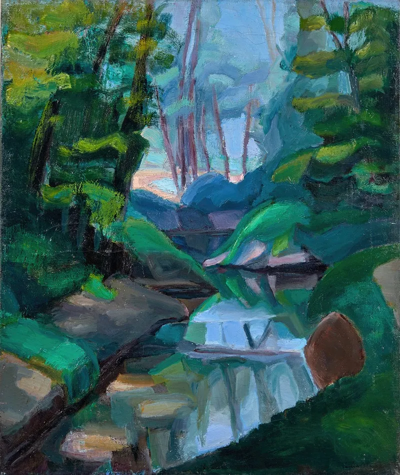 Paysage A La Riviere Wall Art by Sonia Lewitska - High-Resolution Digital Print