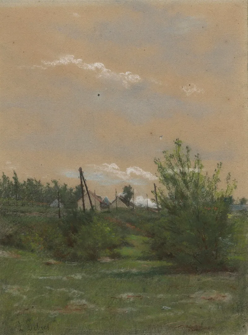 Paysage Arbore Avec Habitations Wall Art by Louis Debras - High-Resolution Digital Print