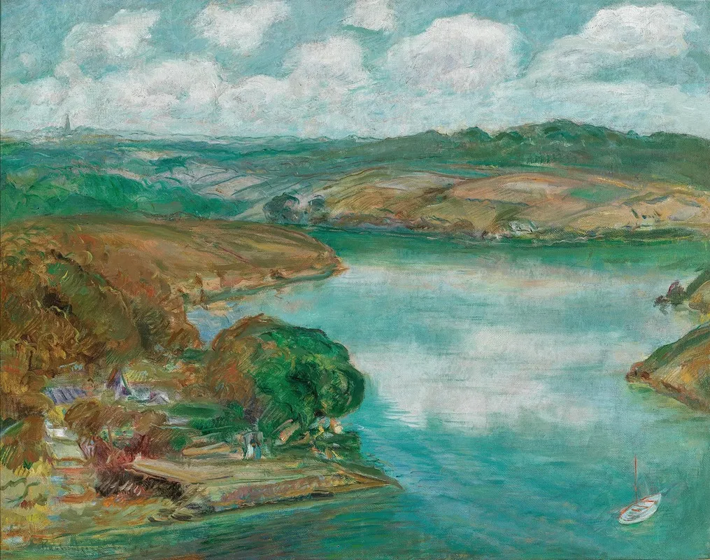 Paysage Aux Alentours Du Belon Belon River In Brittany Wall Art by Konstantin Pavlovich Kuznetsov - High-Resolution Digital Print