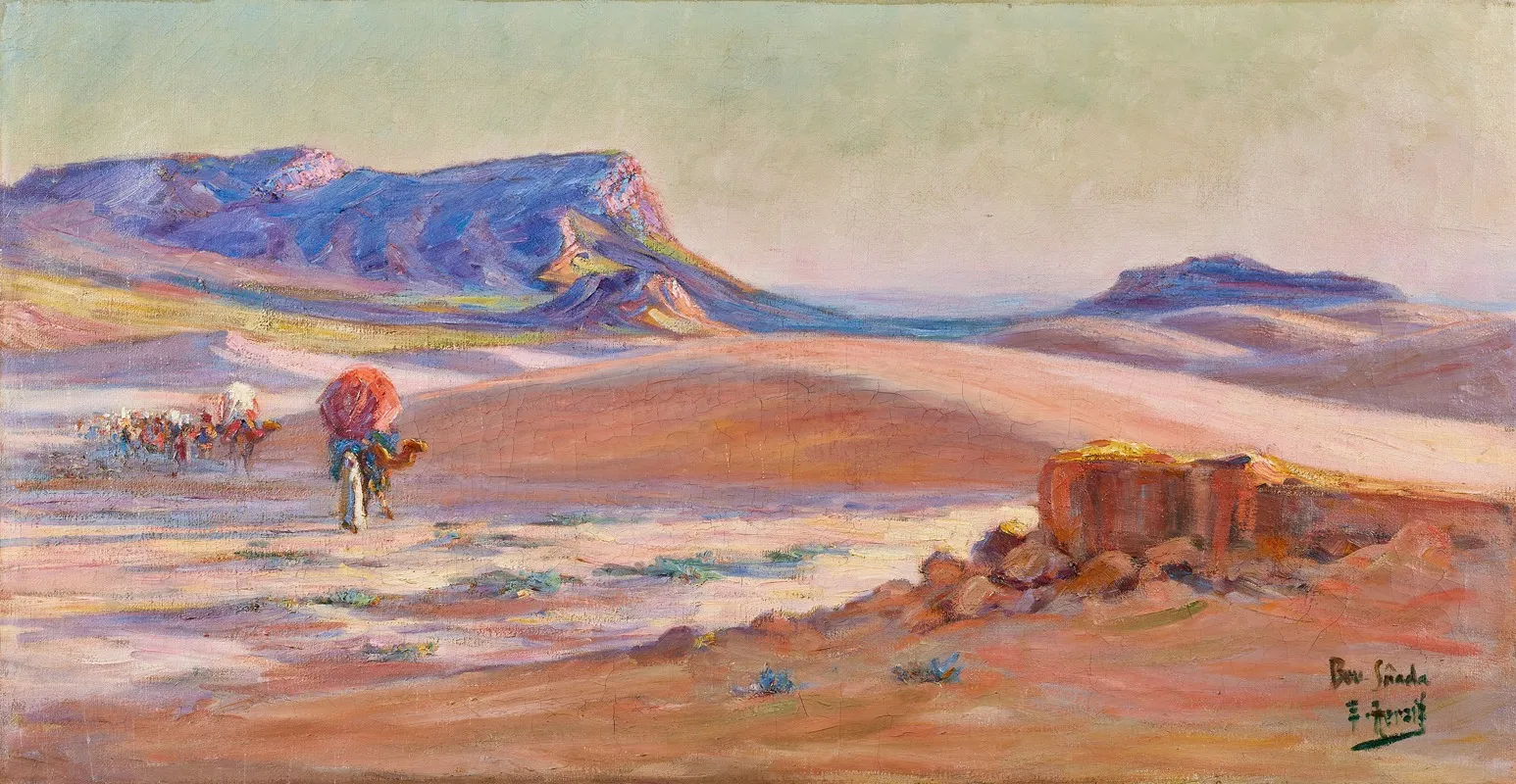 Paysage De Bou Saada Wall Art by Edouard Herzig - High-Resolution Digital Print