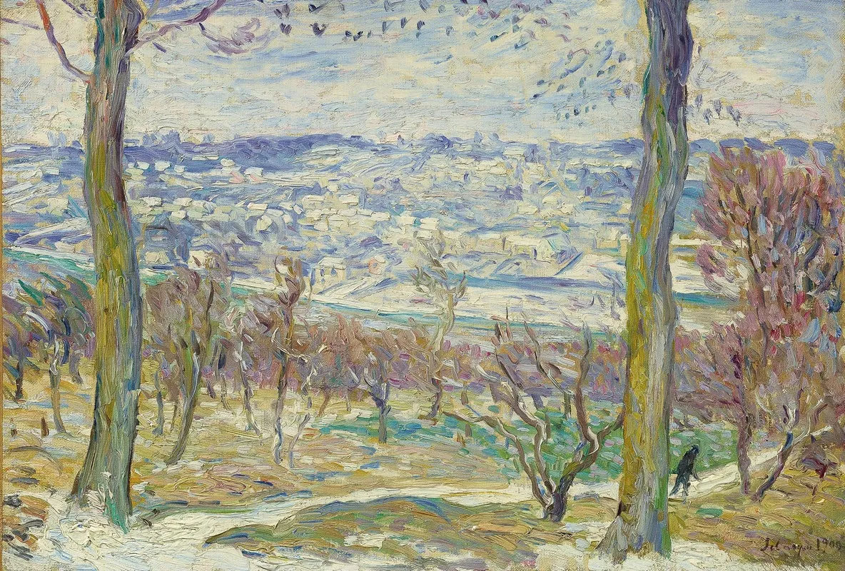 Paysage De Neige Aux Environs De Paris