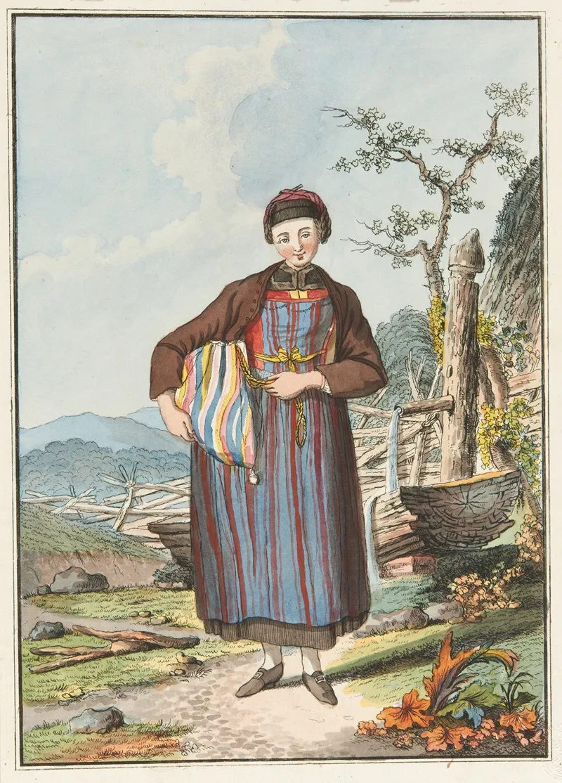 Paysanne Allemande Du Canton De Fribourg Wall Art by Gottfried Locher - High-Resolution Digital Print