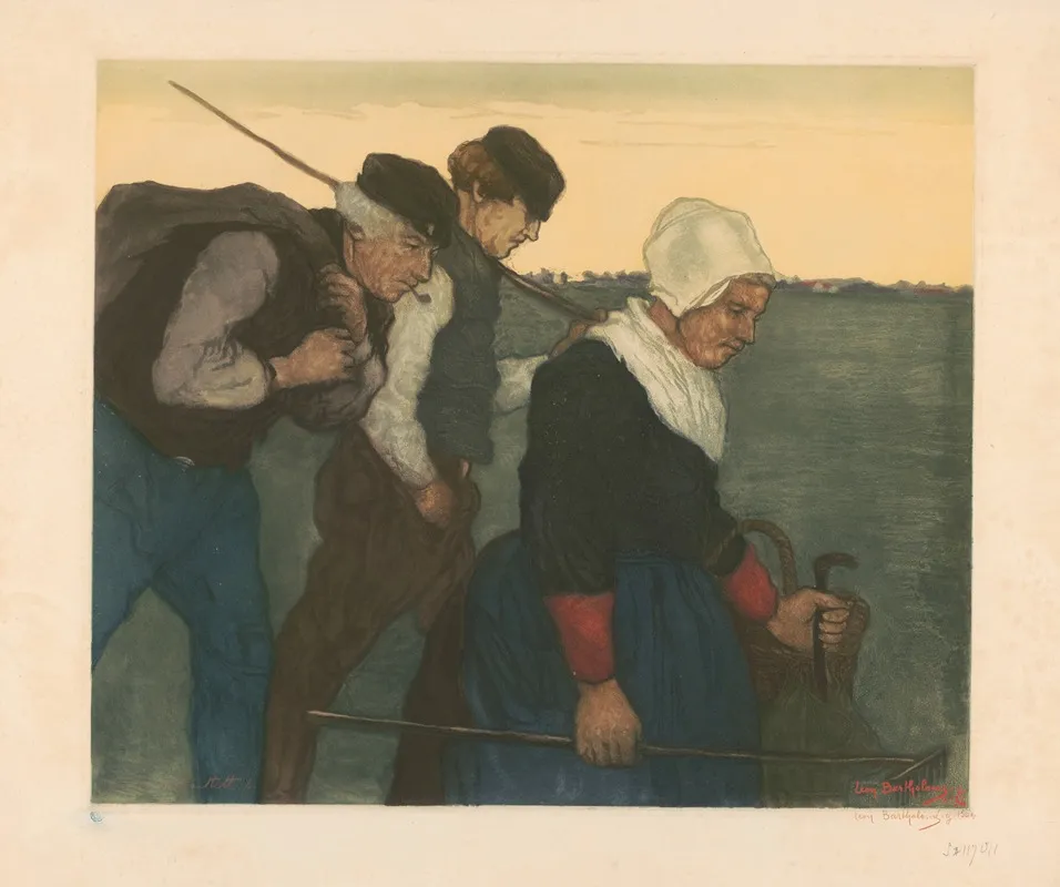 Paysanne Suivie De Deux Paysans Wall Art by Léon Bartholomé - High-Resolution Digital Print