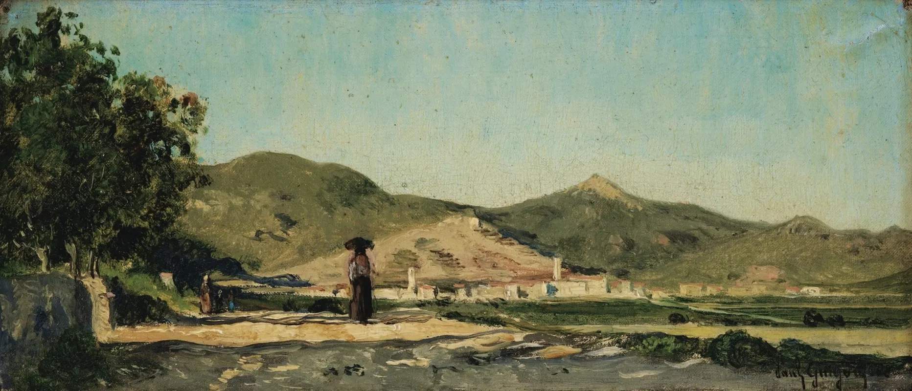 Paysanne Sur Un Chemin En Provence Wall Art by Paul-Camille Guigou - High-Resolution Digital Print
