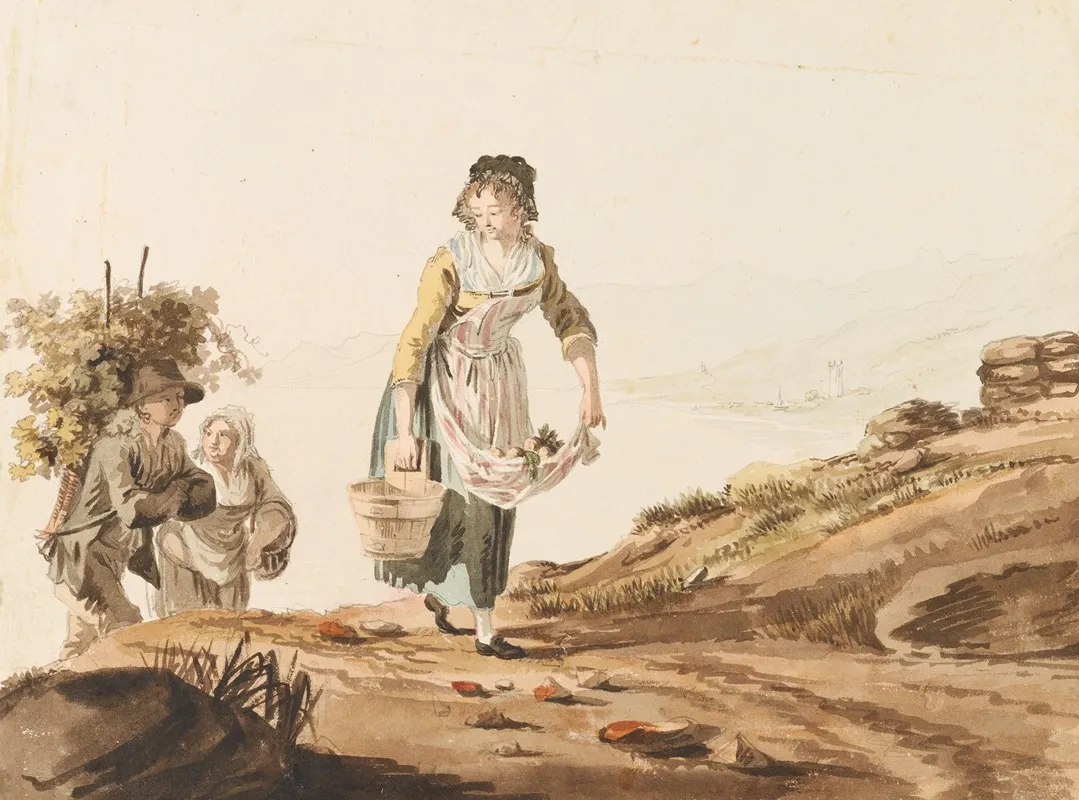 Paysans En Lavaux Wall Art by Johann Karl Müllener - High-Resolution Digital Print