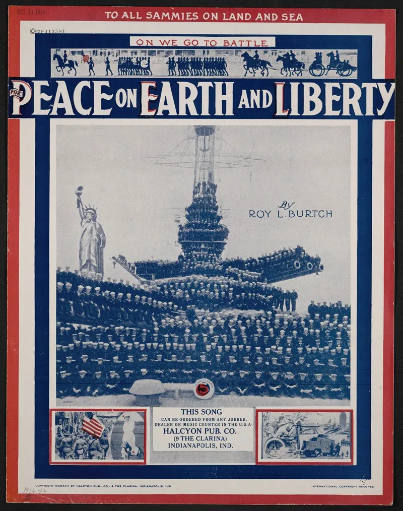 Peace On Earth And Liberty To All Sammies On Land And Sea On We Go To Battle Wall Art by Anonymous - High-Resolution Digital Print