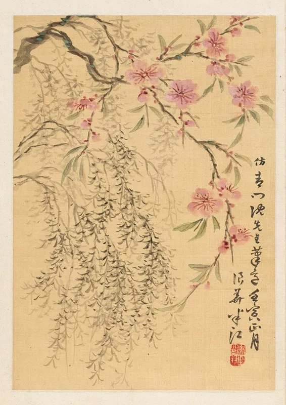 Peach Blossoms And Willows