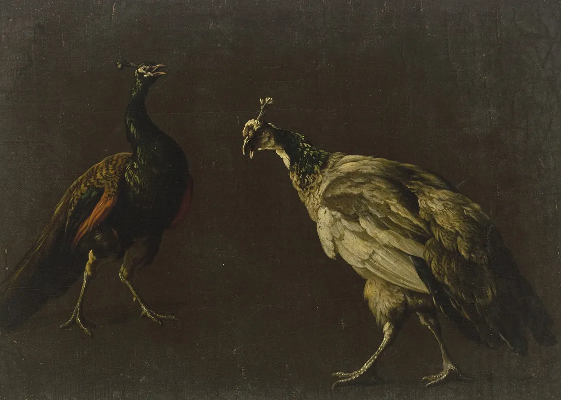Peacock And Peahen Wall Art by Jan Weenix - High-Resolution Digital Print