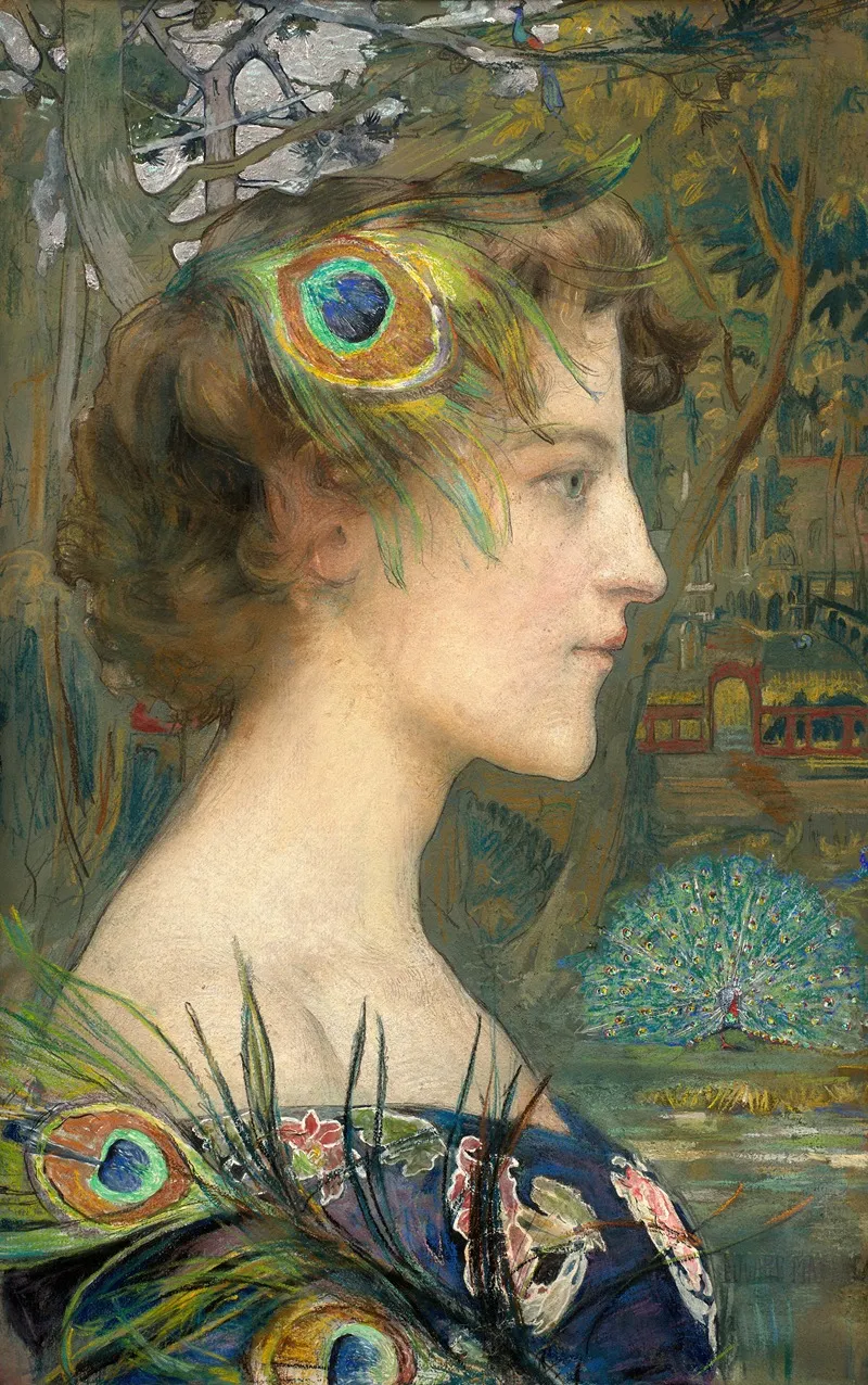 Peacock Profile Wall Art by Edgard Maxence - High-Resolution Digital Print