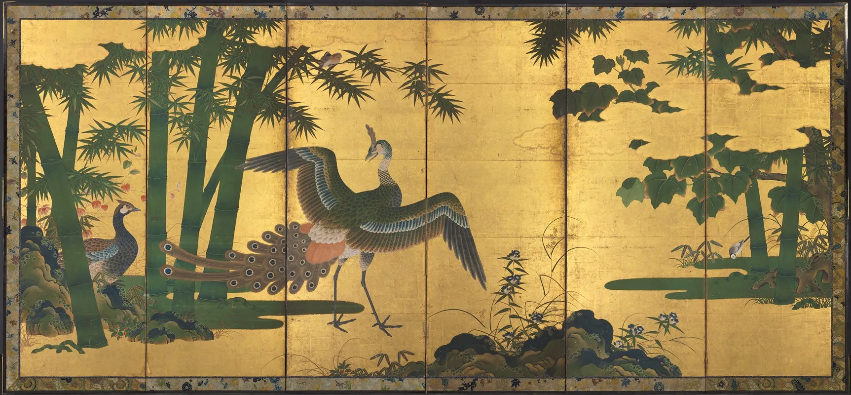 Peacocks And Bamboo