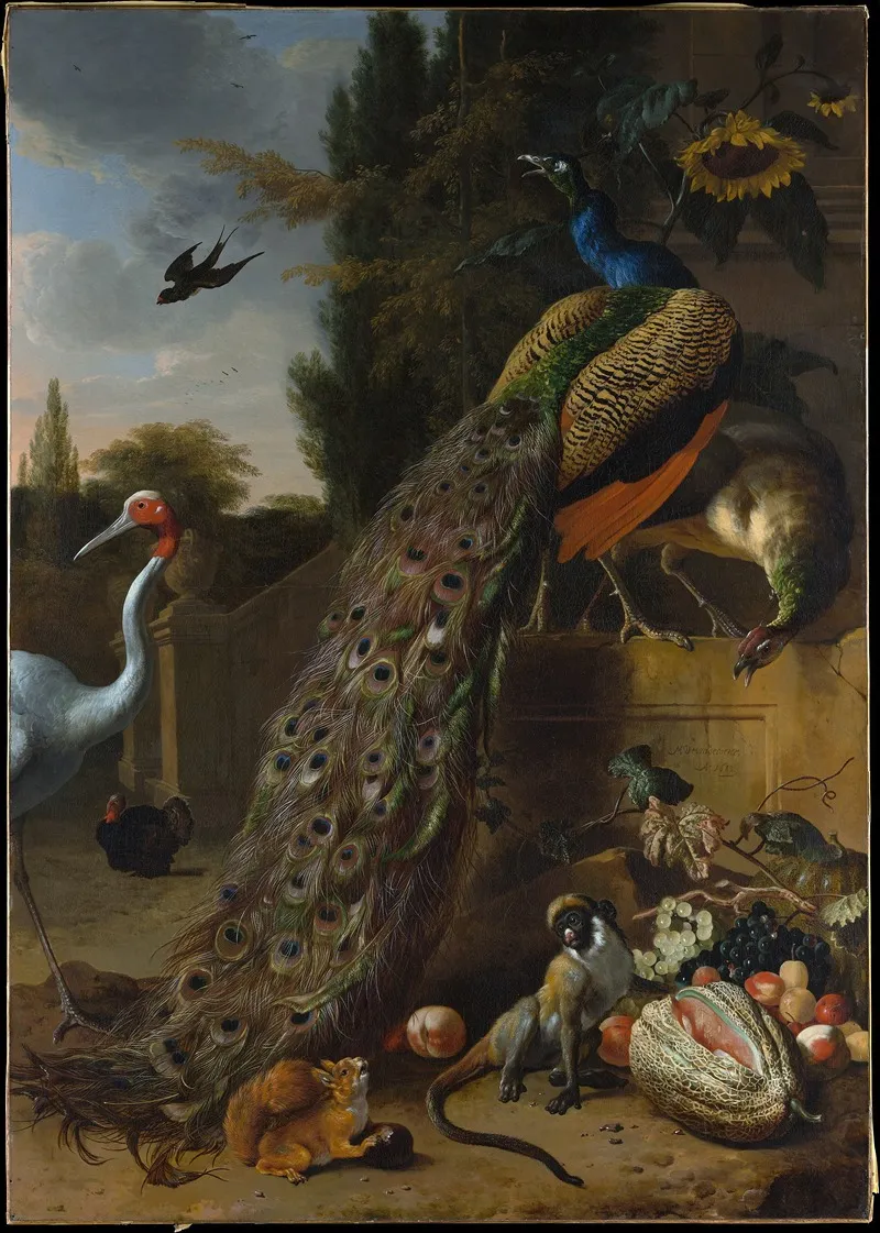 Peacocks Wall Art by Melchior d'Hondecoeter - High-Resolution Digital Print