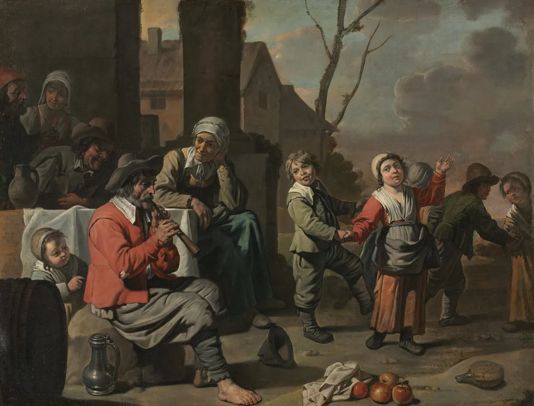 Peasant Children Dancing Wall Art by Le Nain family - High-Resolution Digital Print