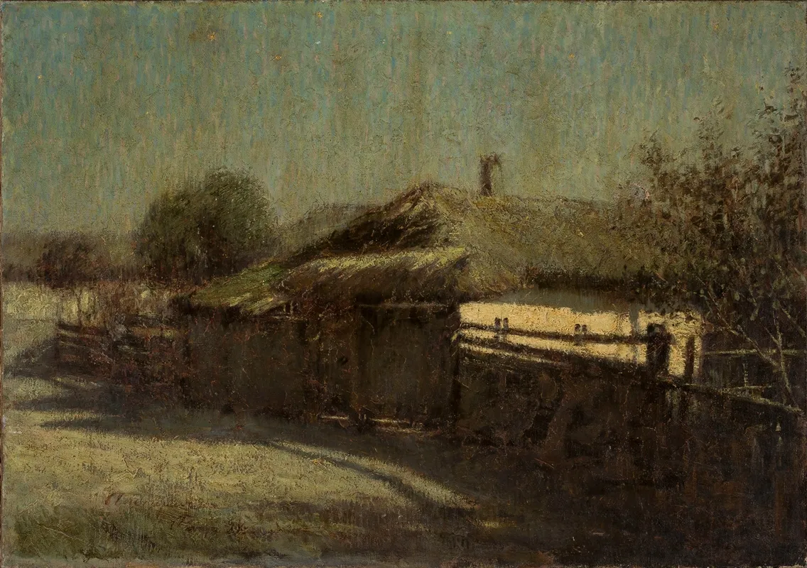 Peasant Cottage In Moonlight Wall Art by Józef Andrzejewski - High-Resolution Digital Print