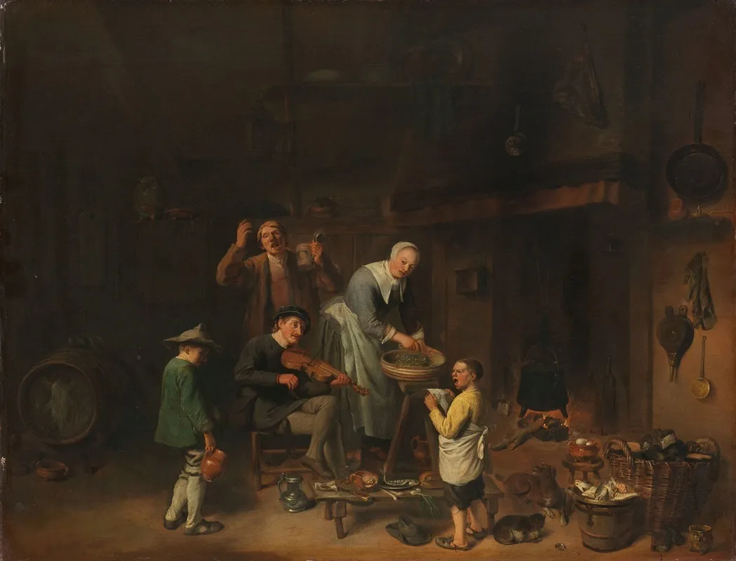 Peasant Family Singing Wall Art by Pieter Duyfhuysen - High-Resolution Digital Print